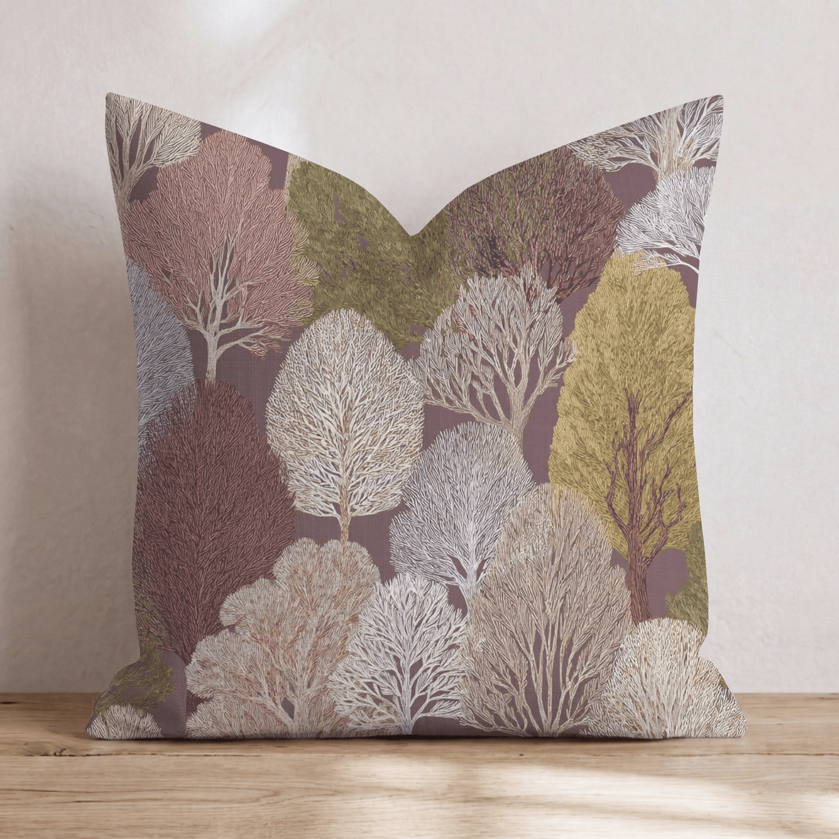Plum Trees Throw Pillow - Hillcroft Home