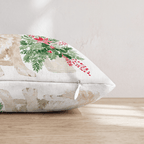 Poinsettia Bandana Golden Throw Pillow - Hillcroft Home