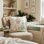 Poinsettia Bandana Goldendoodle Throw Pillow - Hillcroft Home