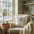 Poinsettia Bandana Labradoodle Throw Pillow - Hillcroft Home
