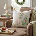 Poinsettia Bandana Labrador Retriever Throw Pillow - Hillcroft Home
