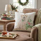 Poinsettia Bandana Labrador Retriever Throw Pillow throw pillow - Hillcroft Home