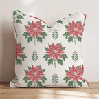 Poinsettia Court Throw Pillow throw pillow - Hillcroft Home
