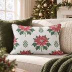 Poinsettia Court Throw Pillow throw pillow - Hillcroft Home