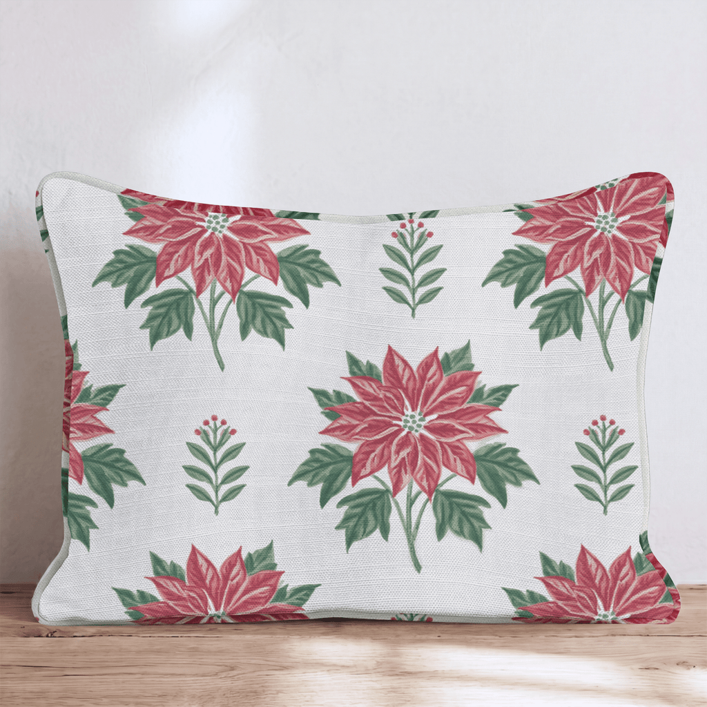 Poinsettia Court Throw Pillow throw pillow - Hillcroft Home