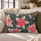 Poinsettia Wishes Throw Pillow throw pillow - Hillcroft Home