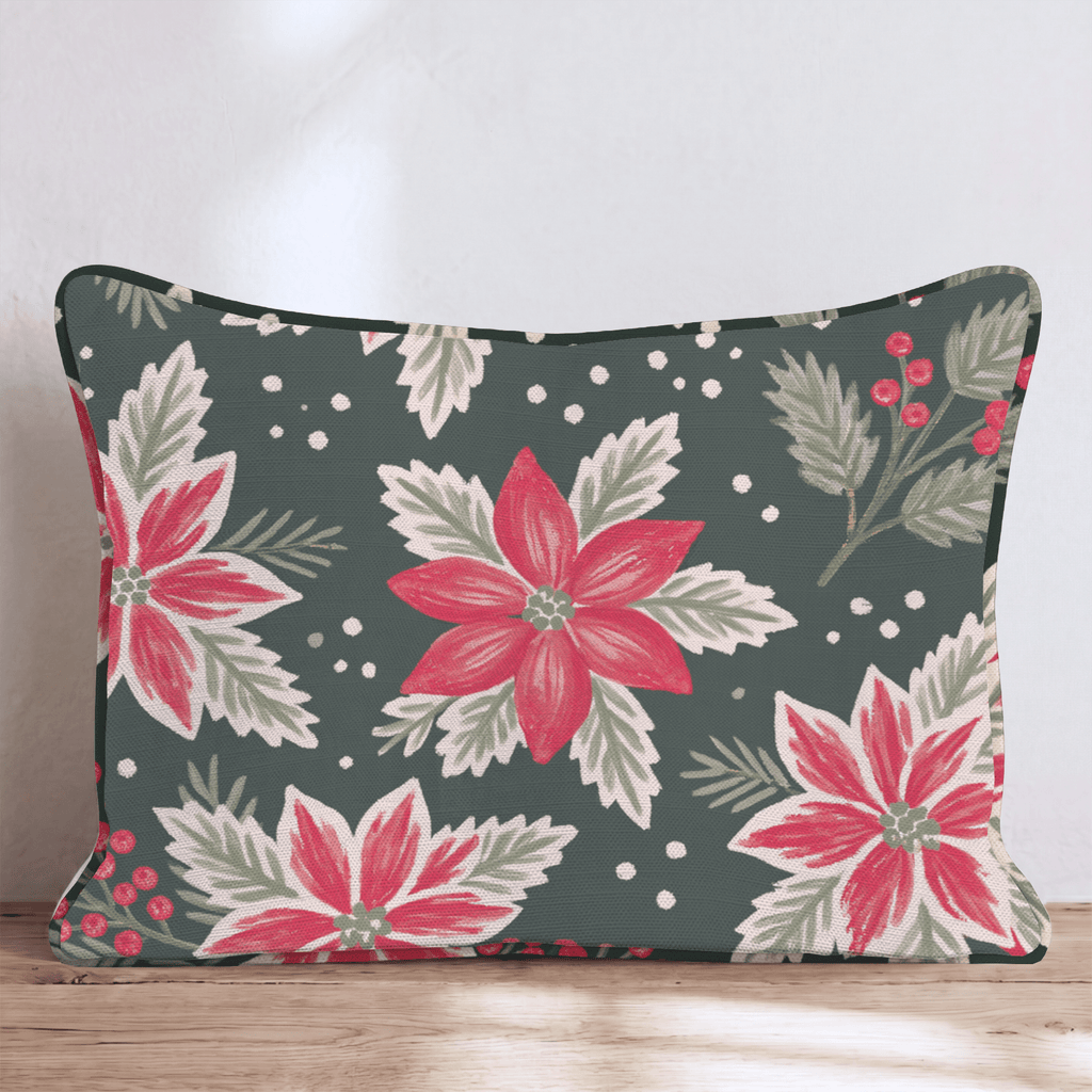 Poinsettia Wishes Throw Pillow throw pillow - Hillcroft Home