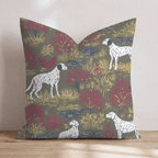 Pointer Dogs Olive Field Throw Pillow - Hillcroft Home