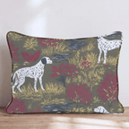 Pointer Dogs Olive Field Throw Pillow - Hillcroft Home