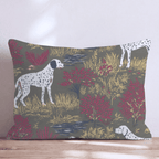 Pointer Dogs Olive Field Throw Pillow - Hillcroft Home