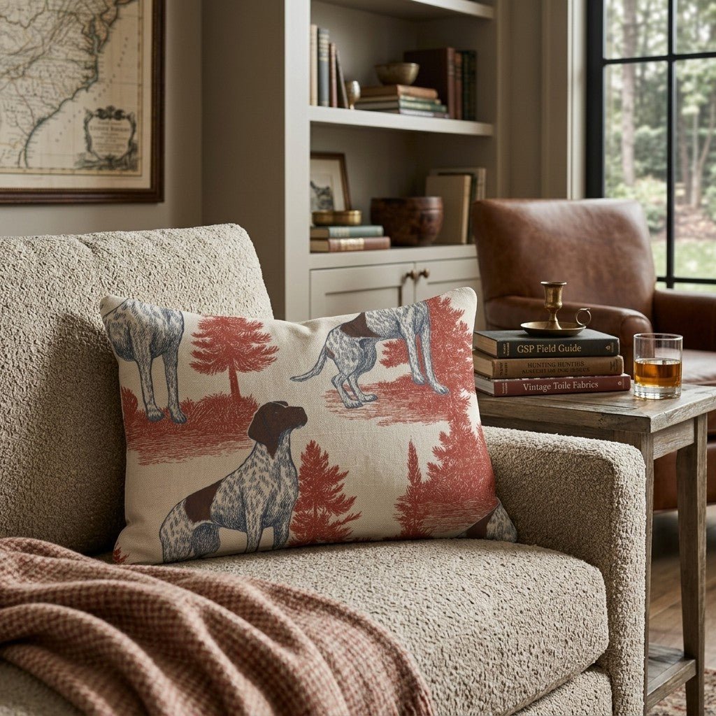 Pointer in the Pines Throw Pillow - Hillcroft Home