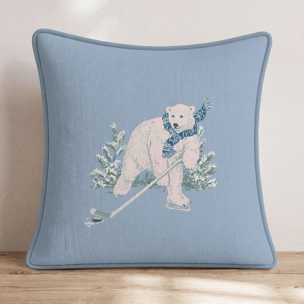 Polar Bear On Ice Throw Pillow - Hillcroft Home