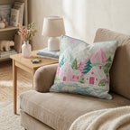 Polar Bear Pink Mountains Throw Pillow - Hillcroft Home