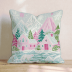 Polar Bear Pink Mountains Throw Pillow - Hillcroft Home