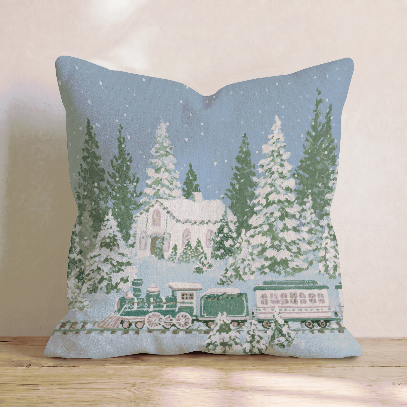 Polar Train Night Throw Pillow - Hillcroft Home