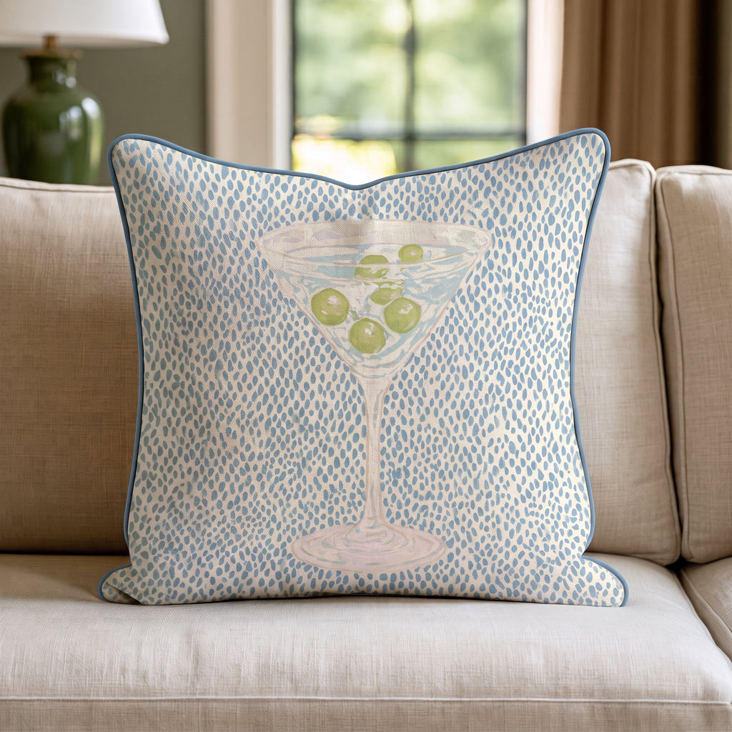 Polka Dot Martini Throw Pillow throw pillow - Hillcroft Home