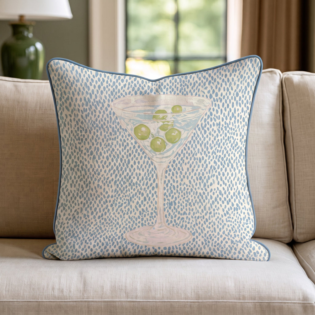 Polka Dot Martini Throw Pillow throw pillow - Hillcroft Home