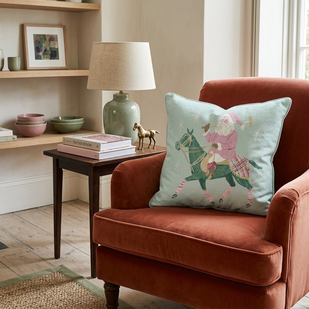 Polo Match Santa Throw Pillow - Hillcroft Home
