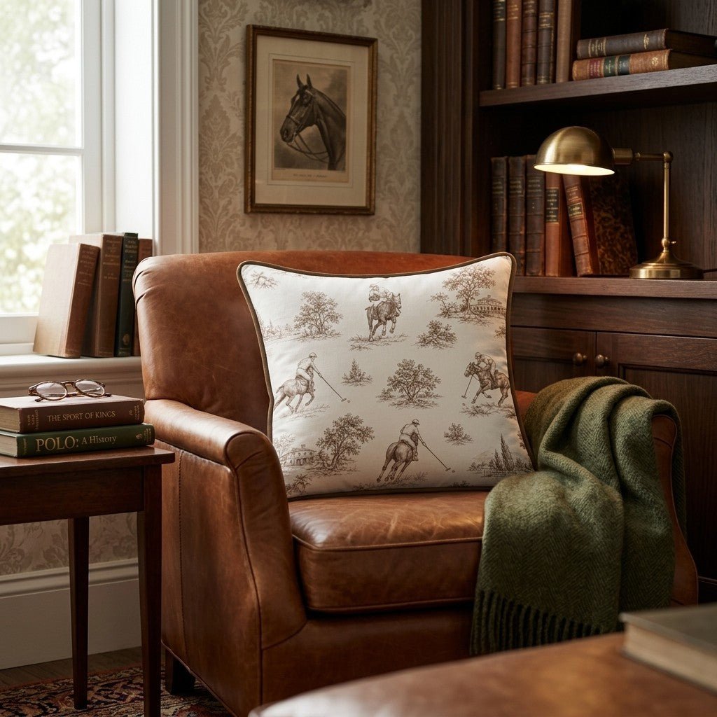 Polo Toile Throw Pillow - Hillcroft Home