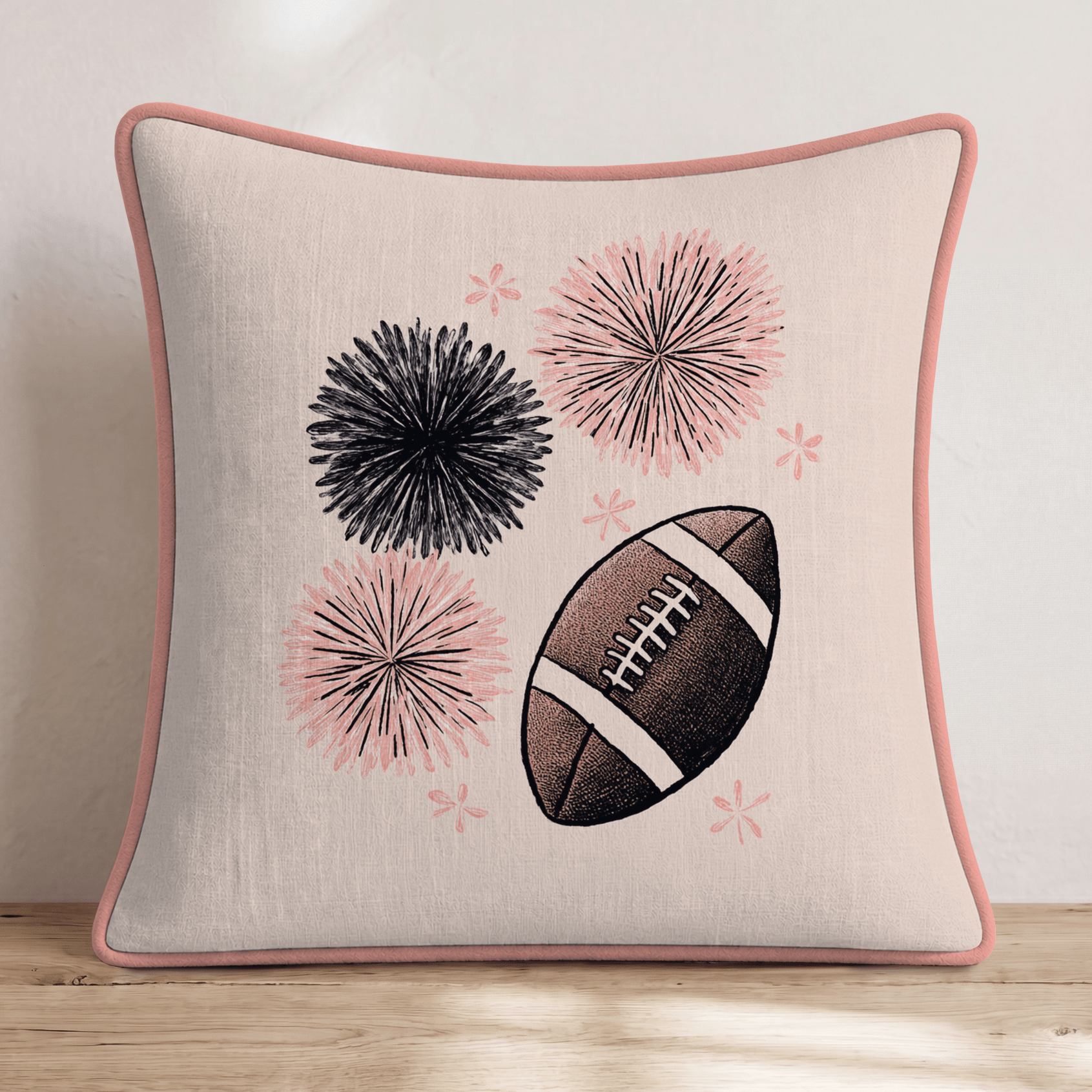 Pom Pom Kickoff Throw Pillow - Hillcroft Home