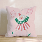 Pom Pom Mrs Claus Throw Pillow - Hillcroft Home