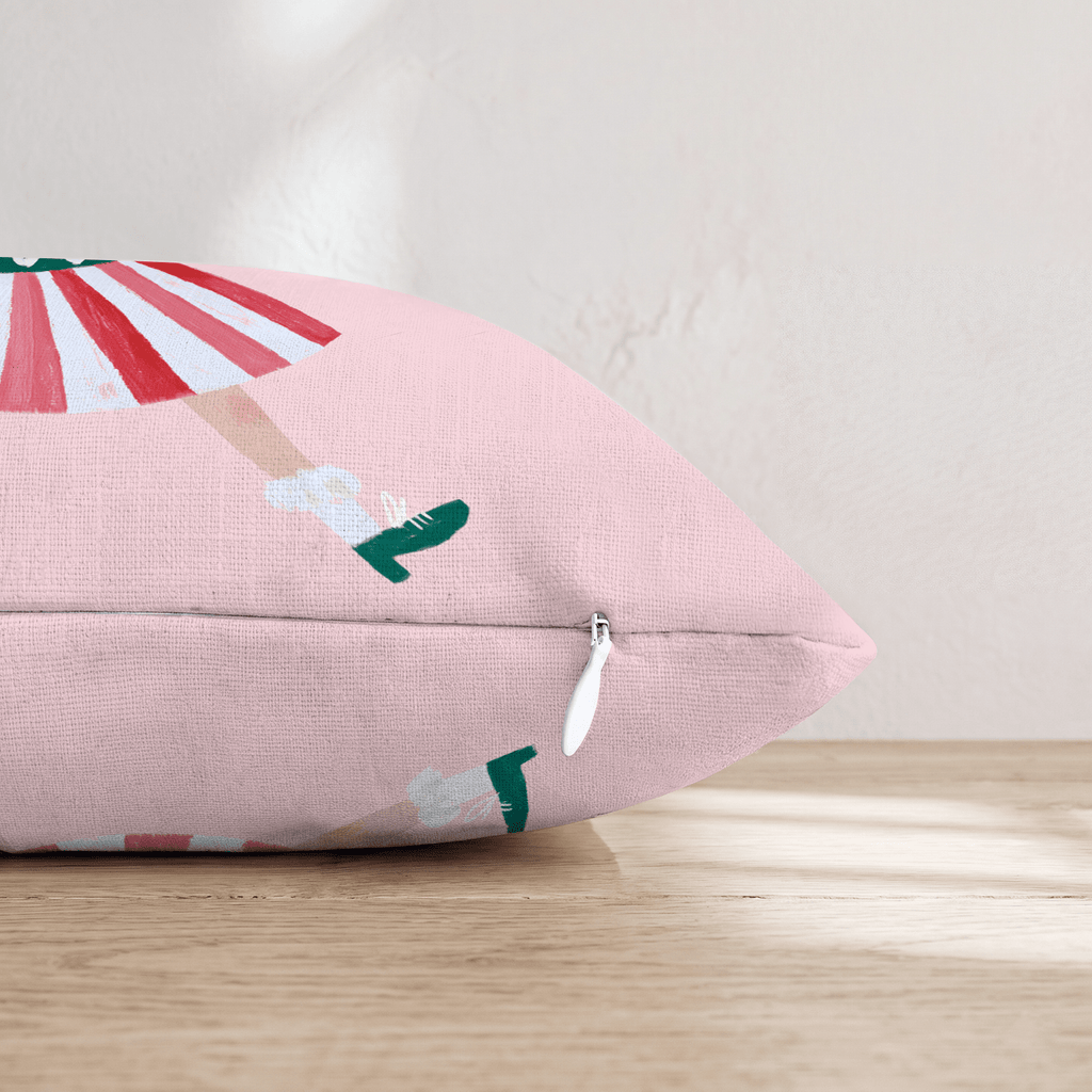 Pom Pom Mrs Claus Throw Pillow - Hillcroft Home