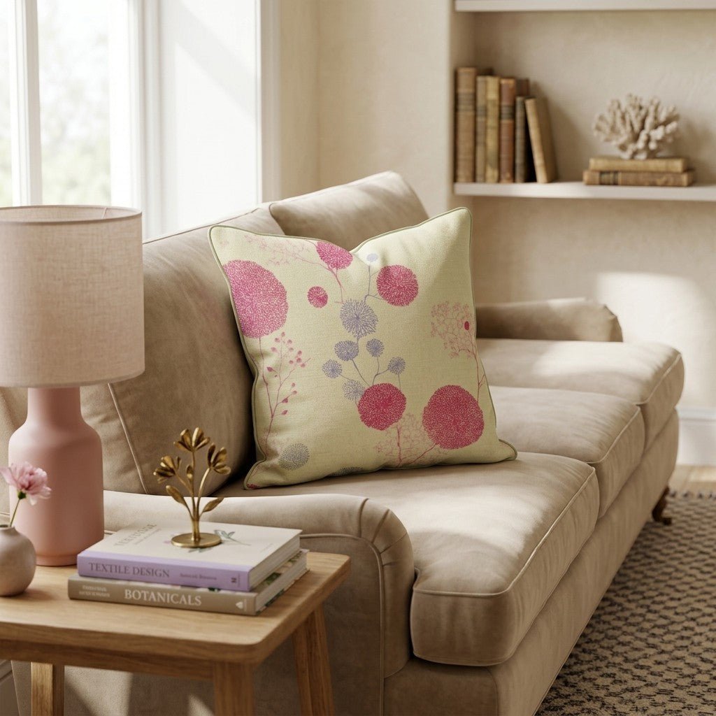 Pom Pom Scatter Yellow Throw Pillow - Hillcroft Home