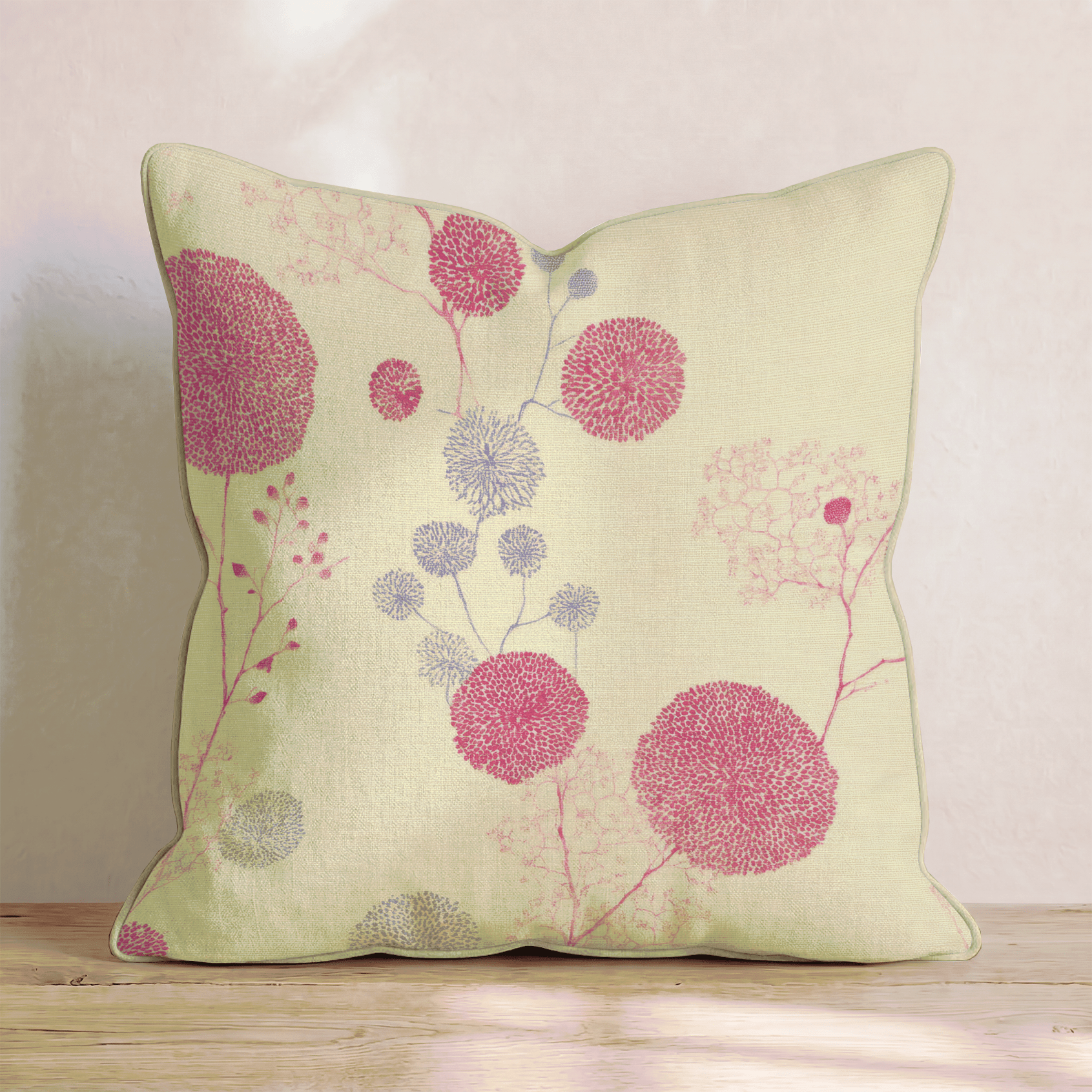 Pom Pom Scatter Yellow Throw Pillow - Hillcroft Home