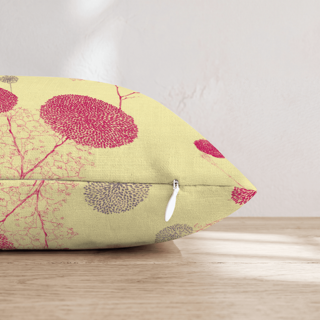 Pom Pom Scatter Yellow Throw Pillow - Hillcroft Home