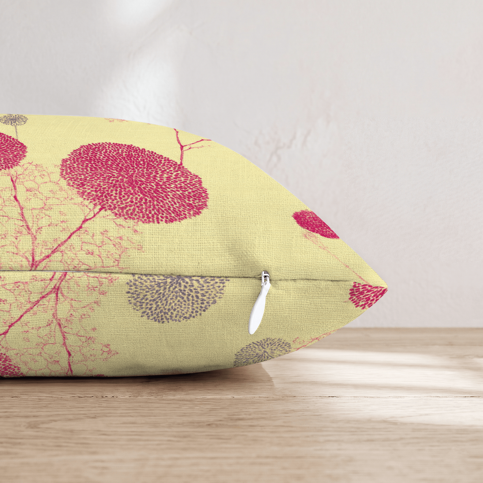 Pom Pom Scatter Yellow Throw Pillow - Hillcroft Home