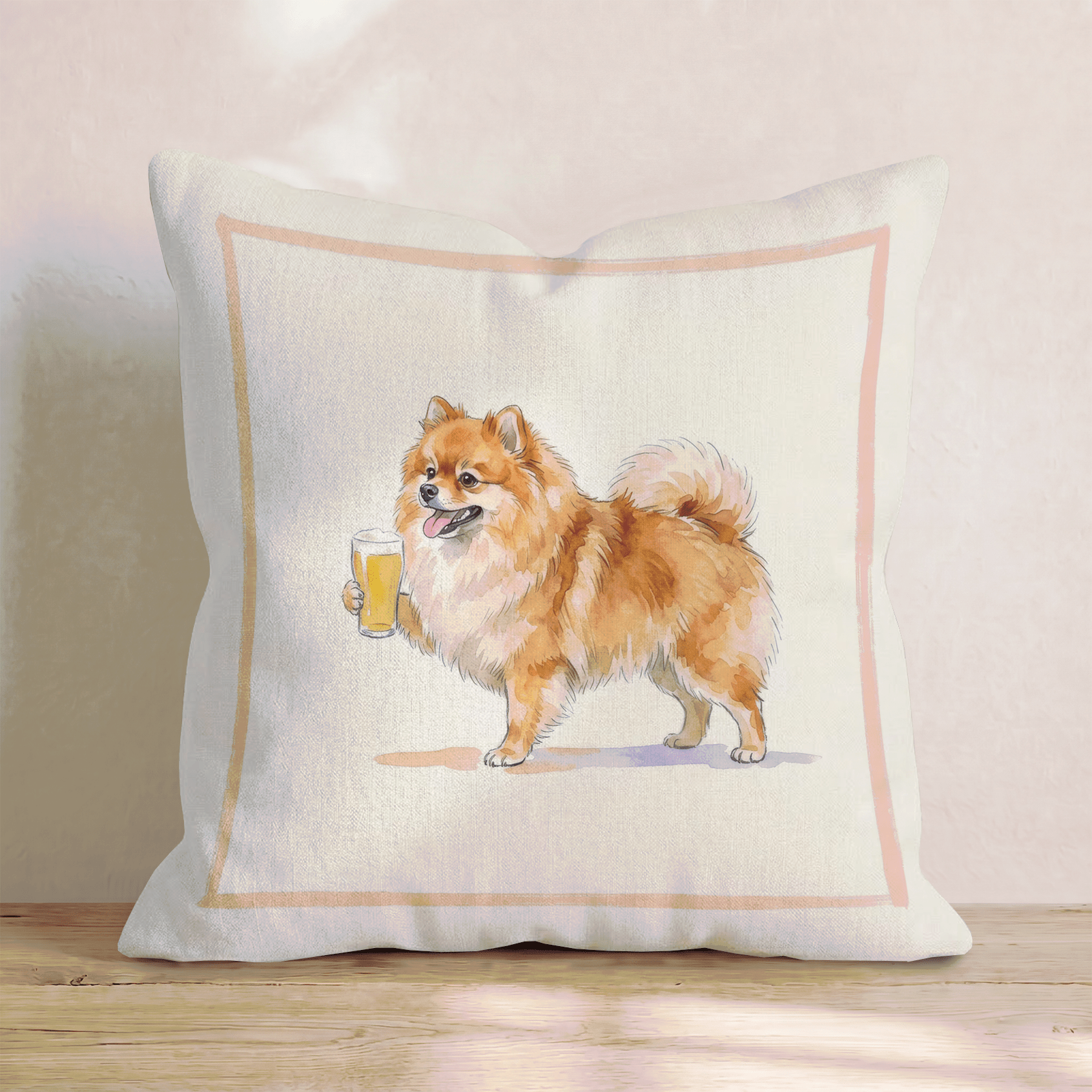 Pomeranian Lager Throw Pillow - Hillcroft Home
