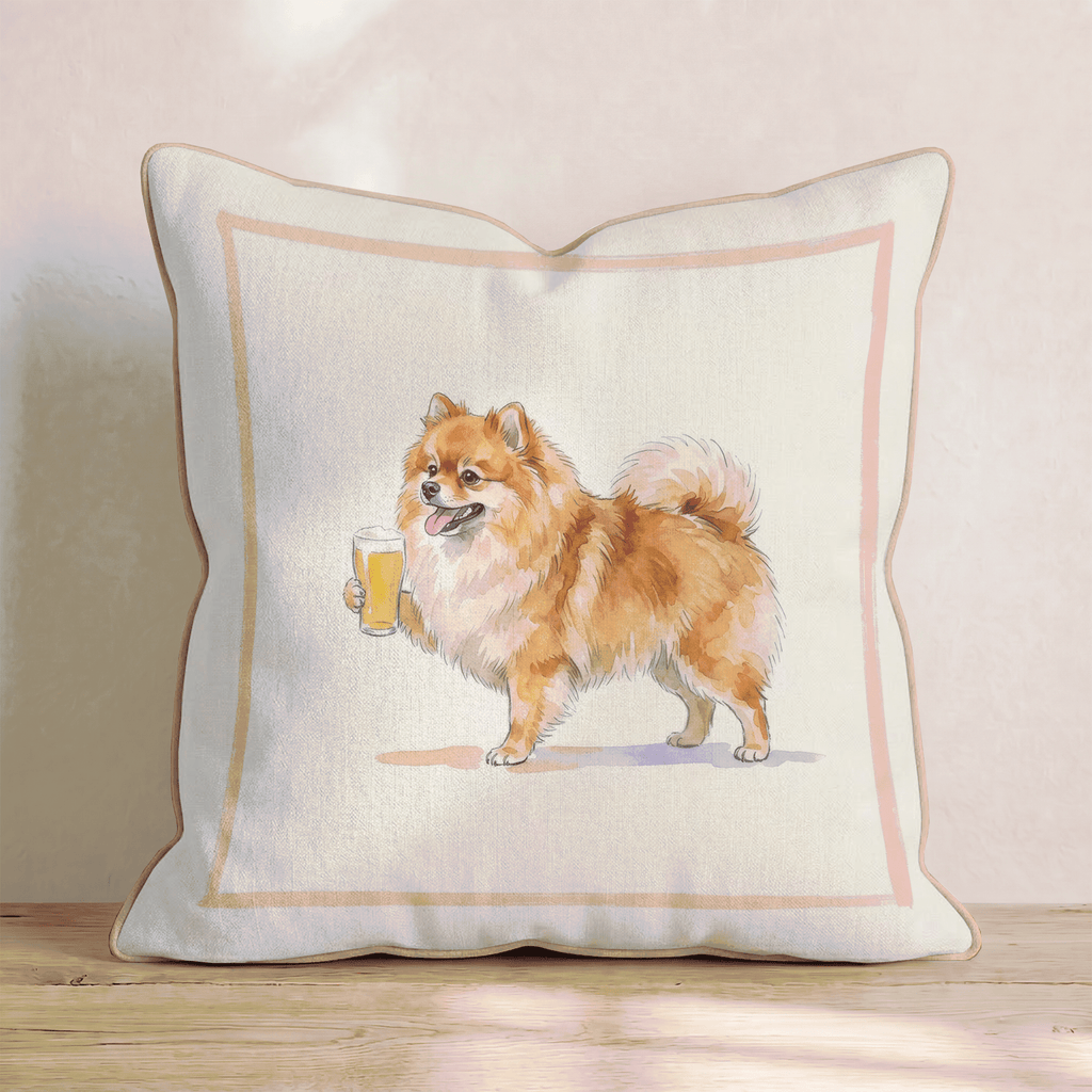 Pomeranian Lager Throw Pillow - Hillcroft Home