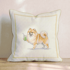 Pomeranian Matcha Throw Pillow - Hillcroft Home