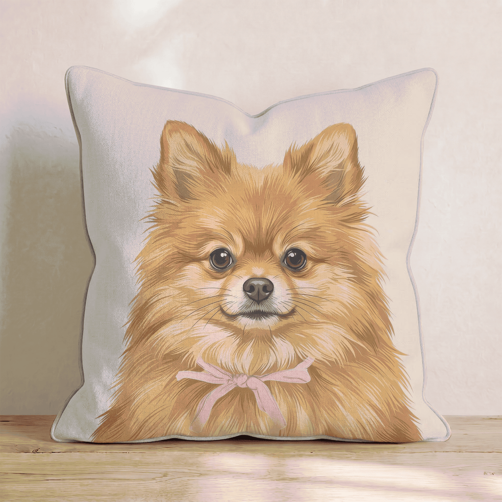 Pomeranian Portrait Throw Pillow - Hillcroft Home