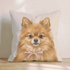 Pomeranian Portrait Throw Pillow - Hillcroft Home