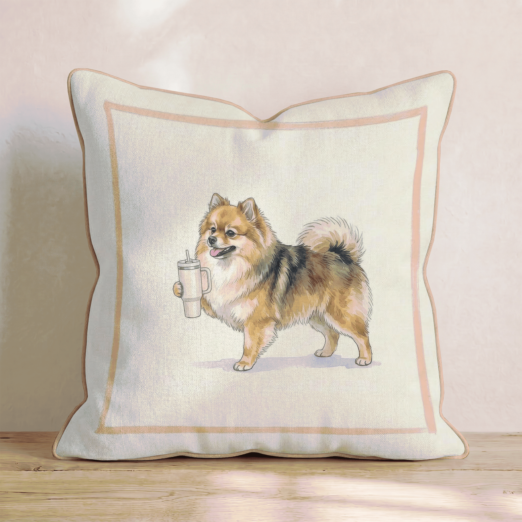 Pomeranian Tumbler Throw Pillow - Hillcroft Home