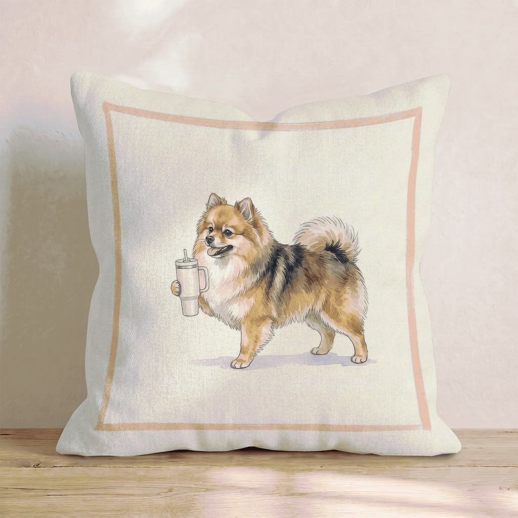 Pomeranian Tumbler Throw Pillow - Hillcroft Home
