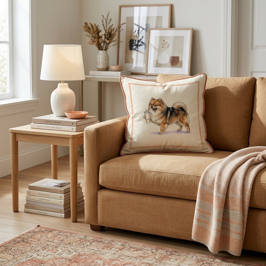 Pomeranian Tumbler Throw Pillow - Hillcroft Home