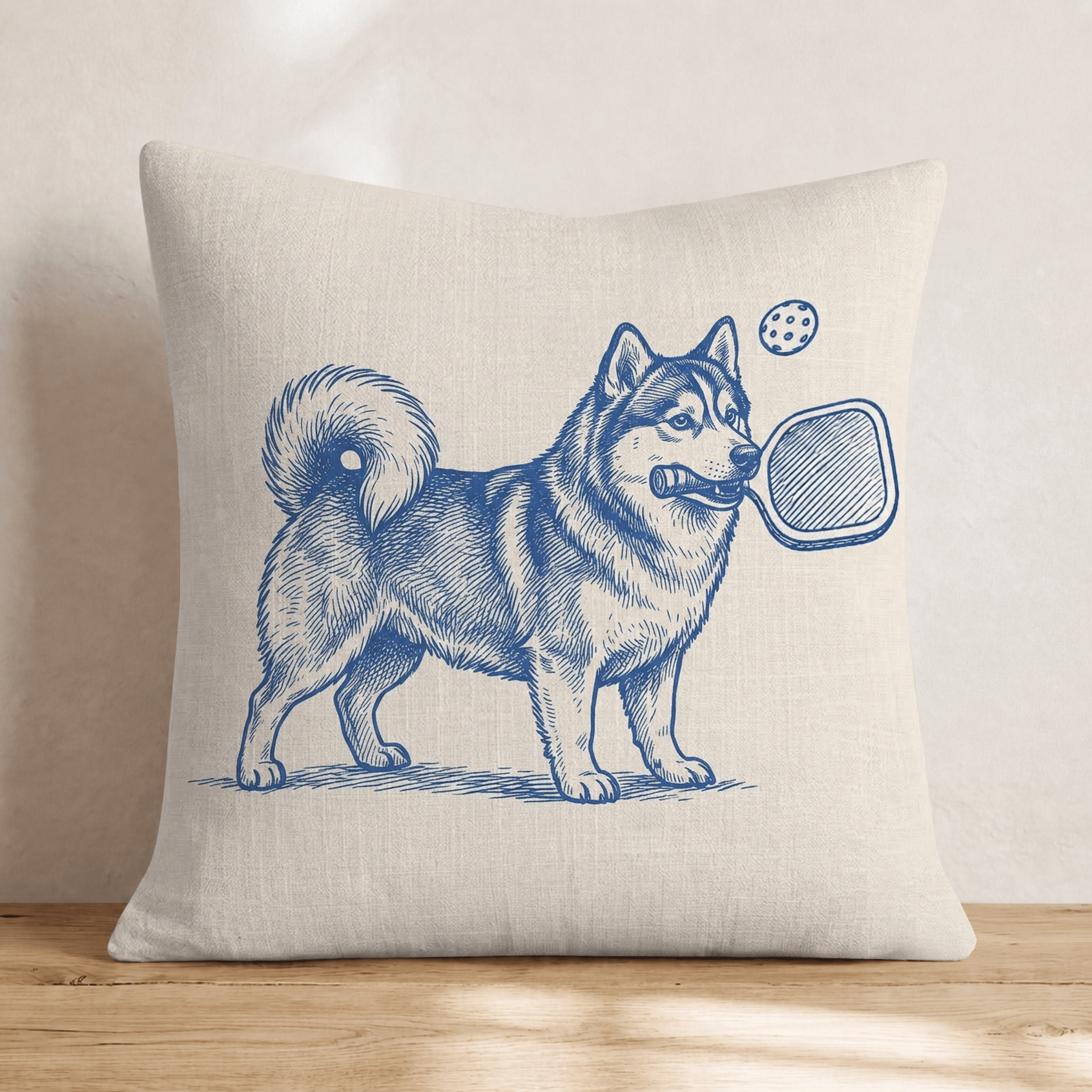 Pomsky Pickleball Throw Pillow - Hillcroft Home