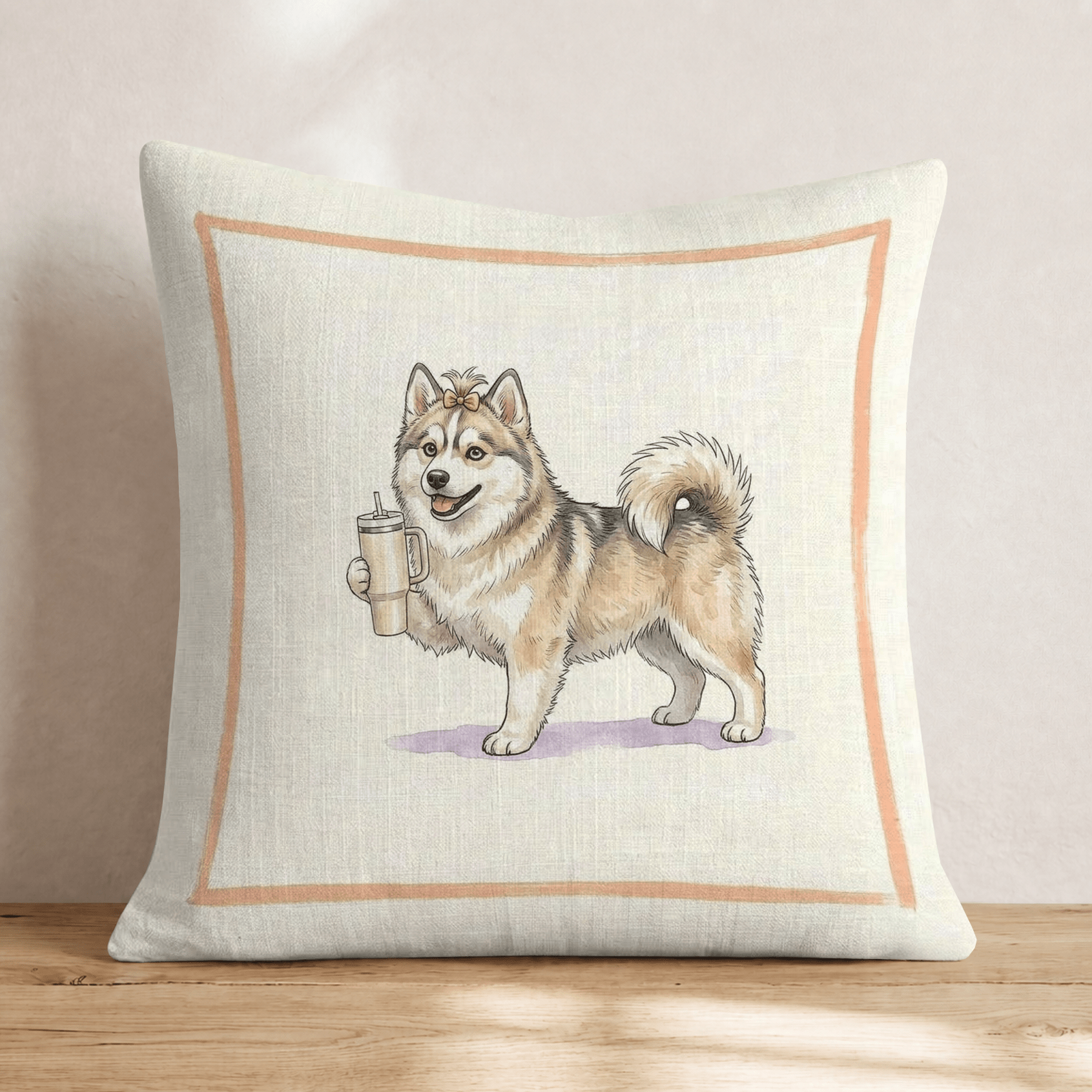 Pomsky Tumbler Throw Pillow - Hillcroft Home