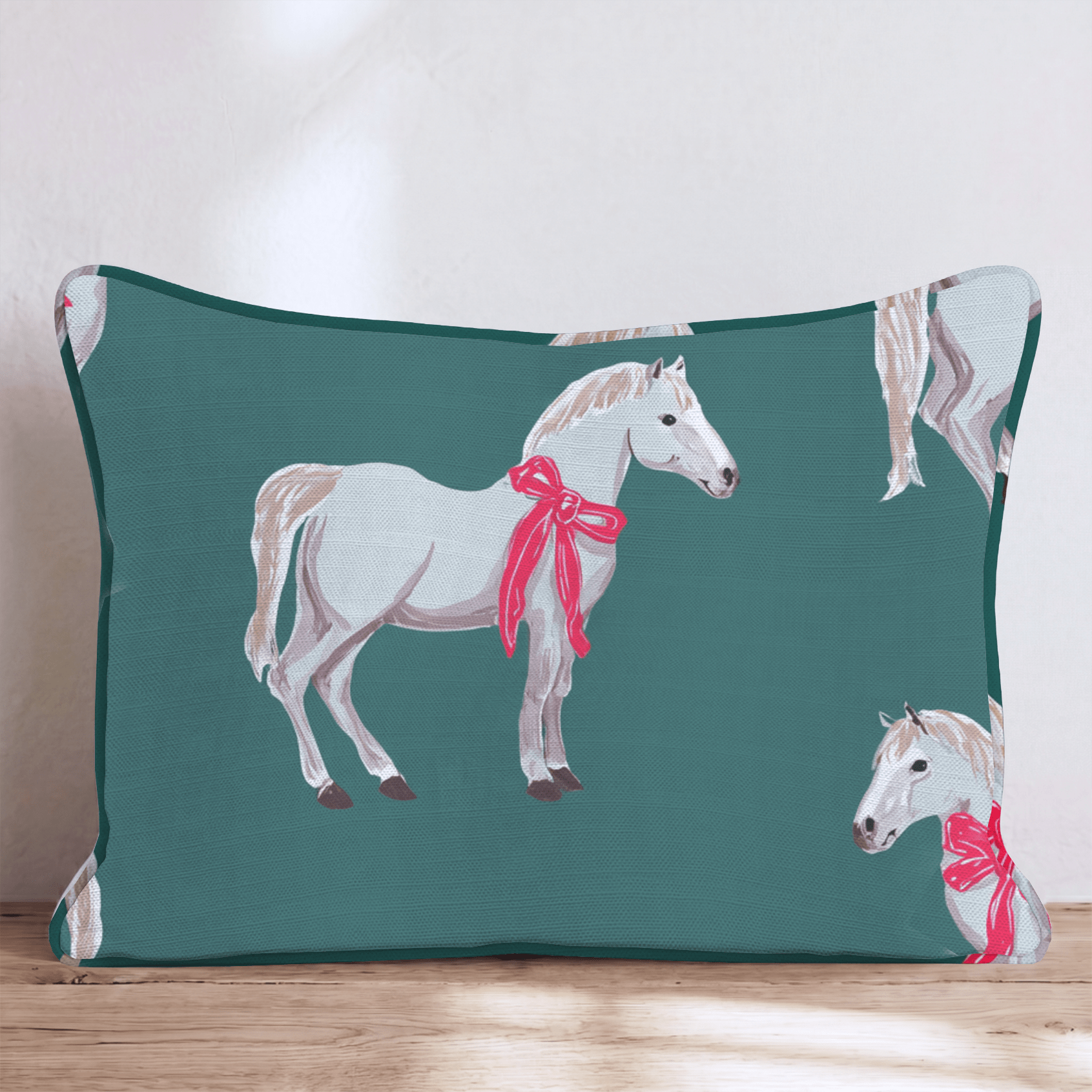 Pony Holiday Bow Throw Pillow - Hillcroft Home