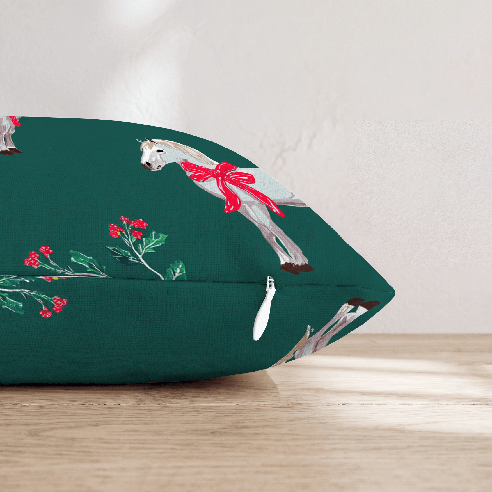 Pony Holiday Bow Throw Pillow - Hillcroft Home