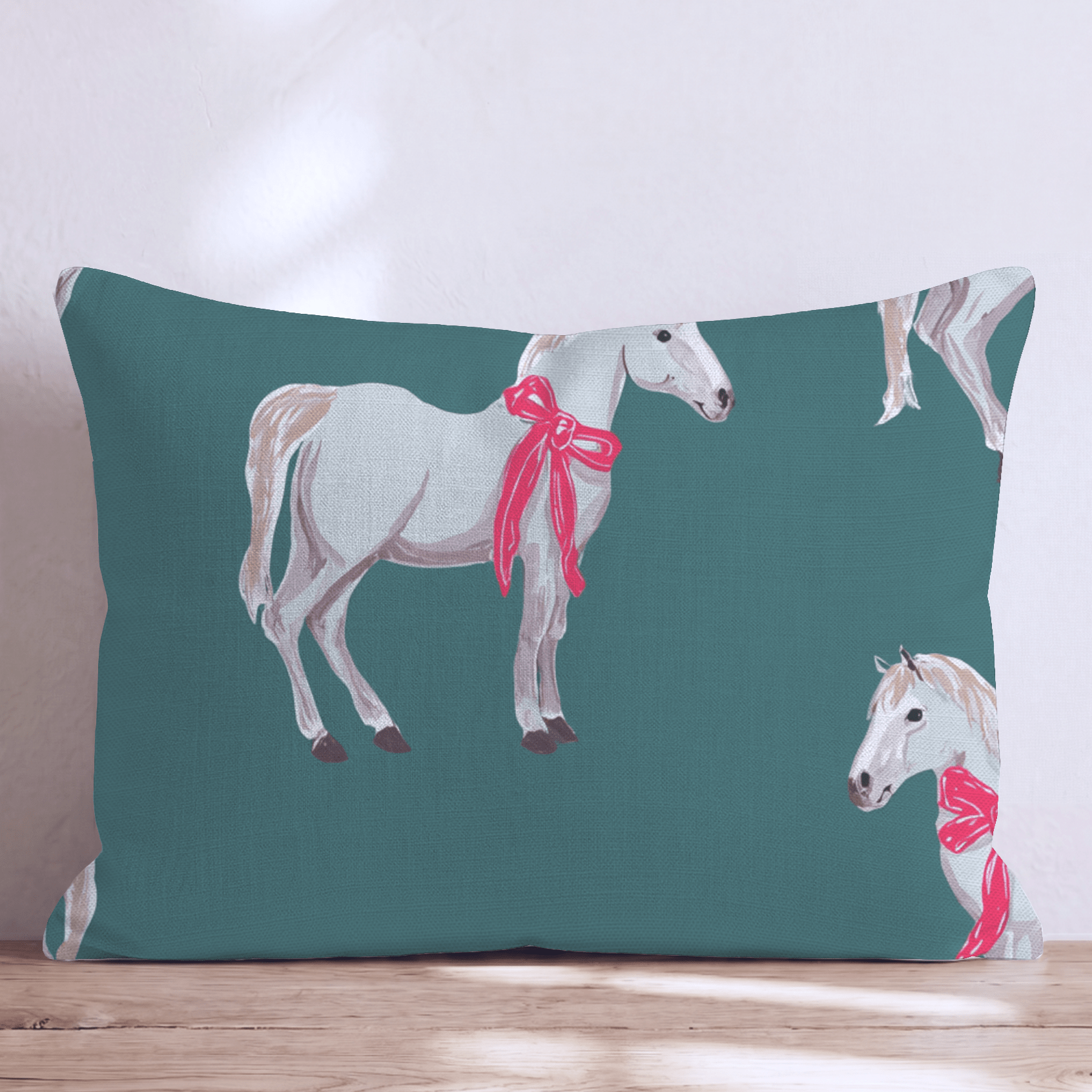 Pony Holiday Bow Throw Pillow - Hillcroft Home