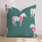Pony Holiday Bow Throw Pillow - Hillcroft Home