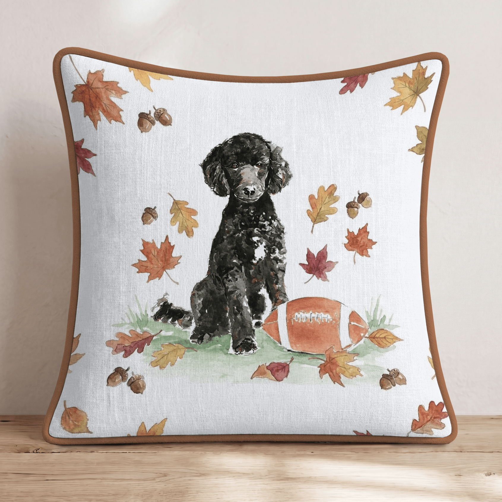 Poodle Backyard Football Throw Pillow - Hillcroft Home