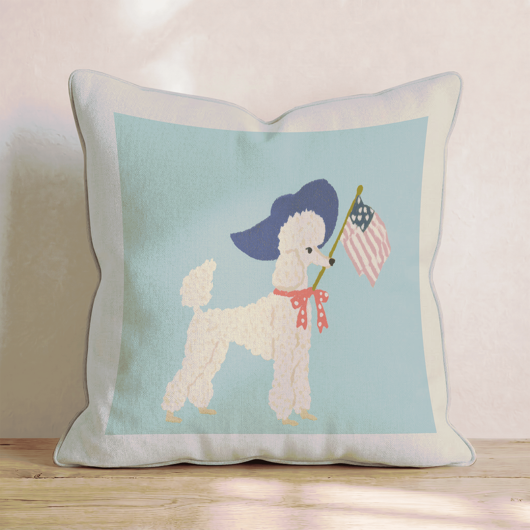 Poodle Patriot Throw Pillow - Hillcroft Home