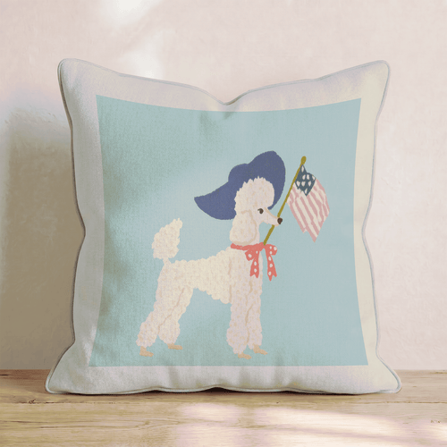 Poodle Patriot Throw Pillow - Hillcroft Home