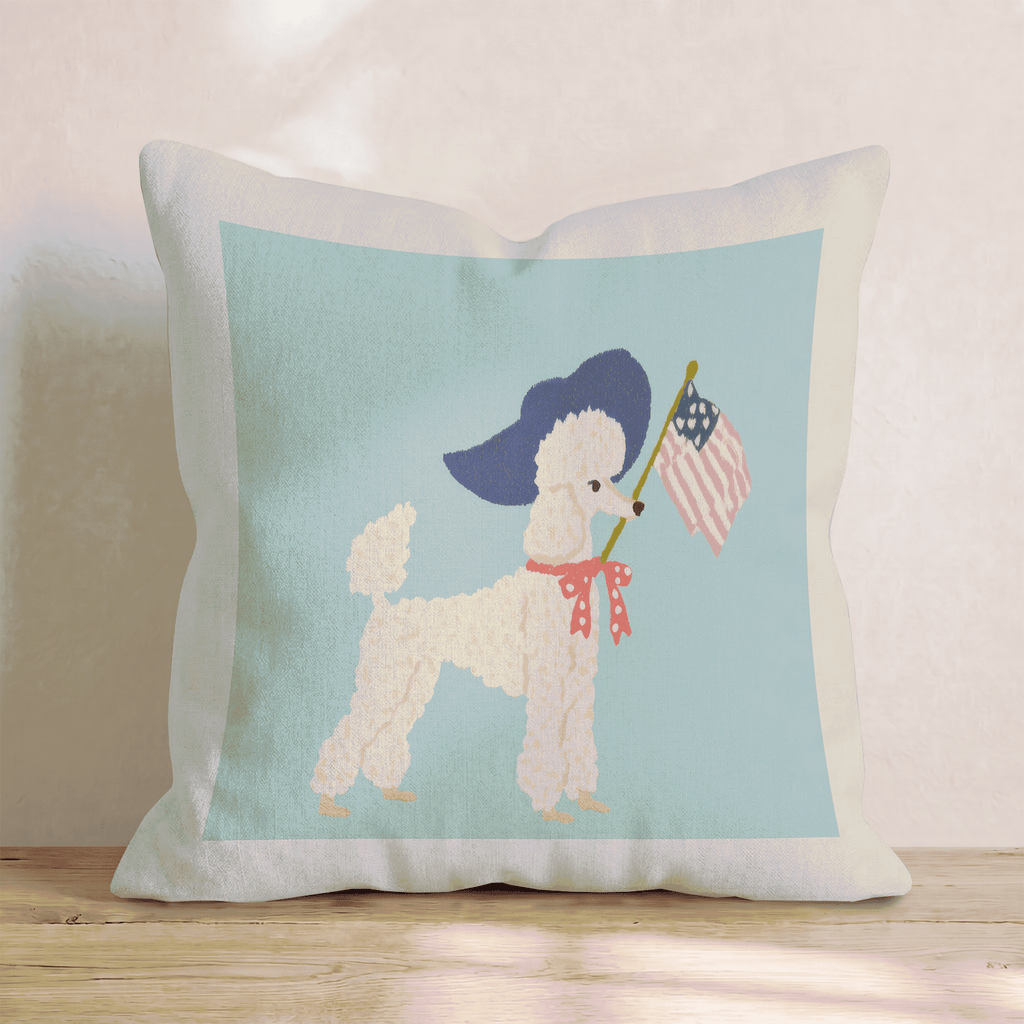 Poodle Patriot Throw Pillow - Hillcroft Home