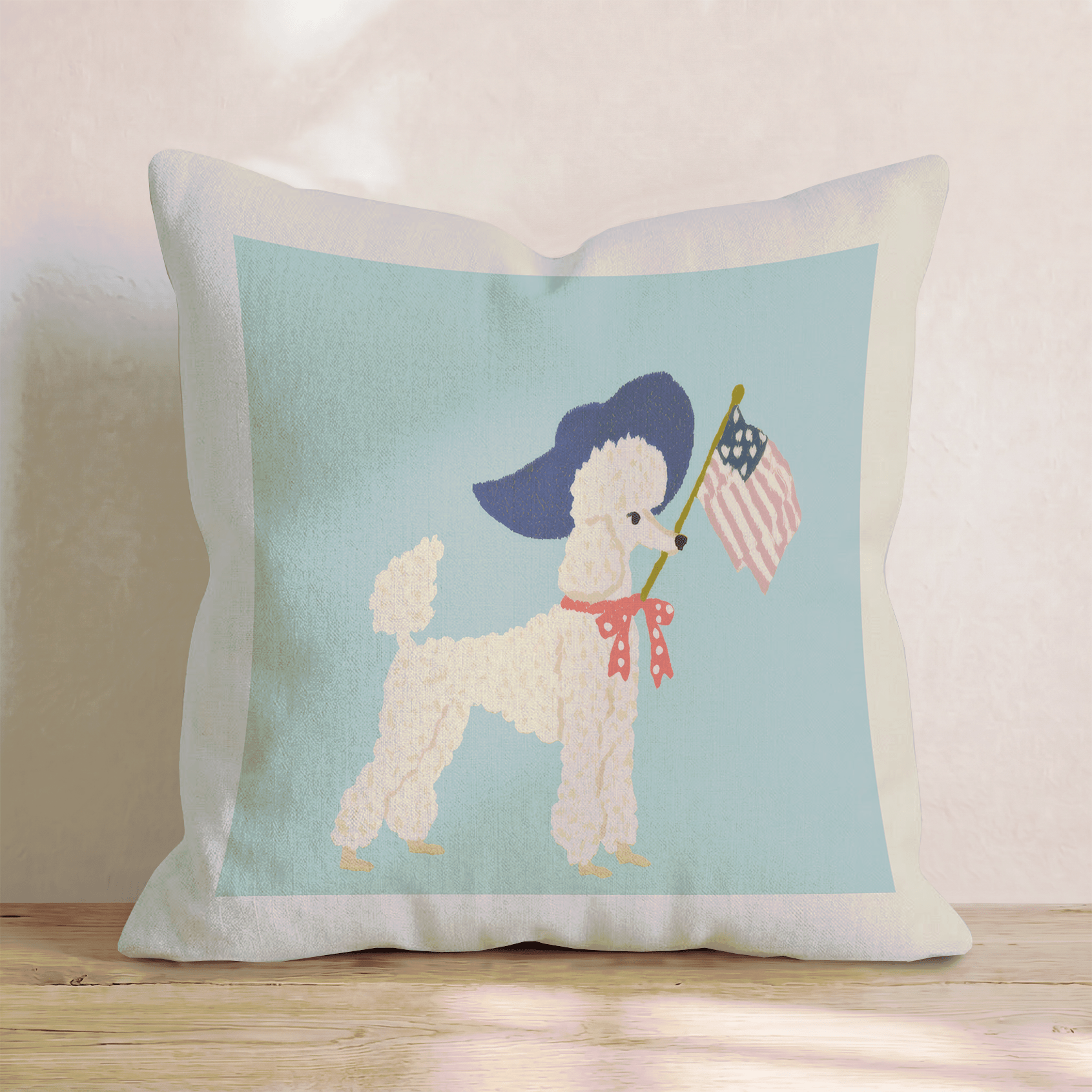 Poodle Patriot Throw Pillow - Hillcroft Home