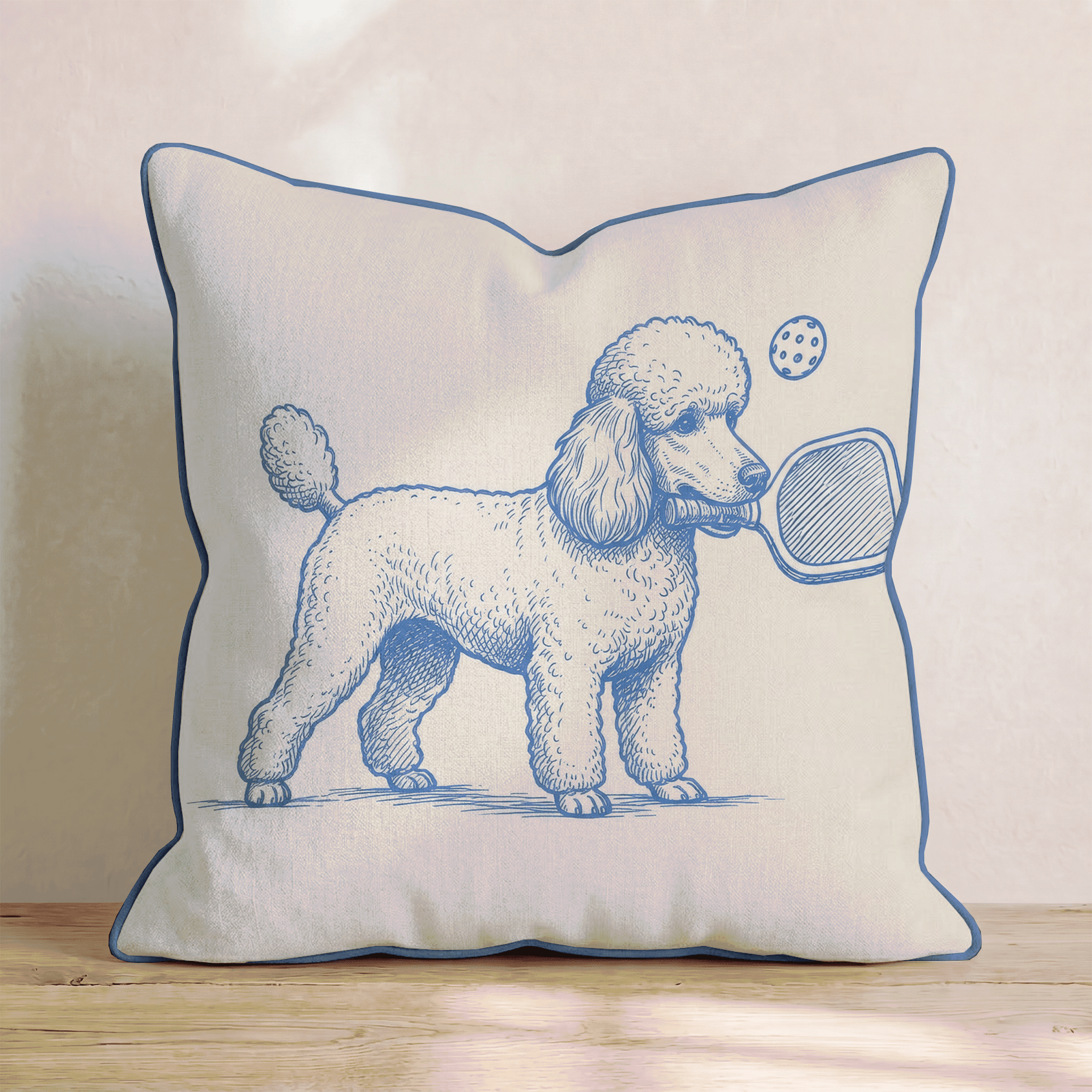 Poodle Pickleball Throw Pillow - Hillcroft Home